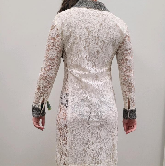 Vintage MCM Charles & Co Lace and beaded dress - Picture 5 of 11
